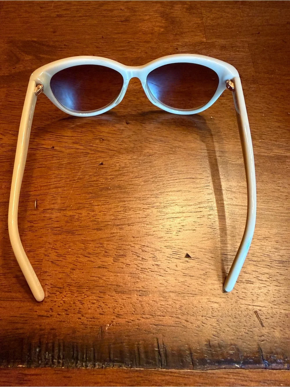 Chloé Cream Taupe Polarized Cat-Eye Sunglasses Crystals Pristine Condition